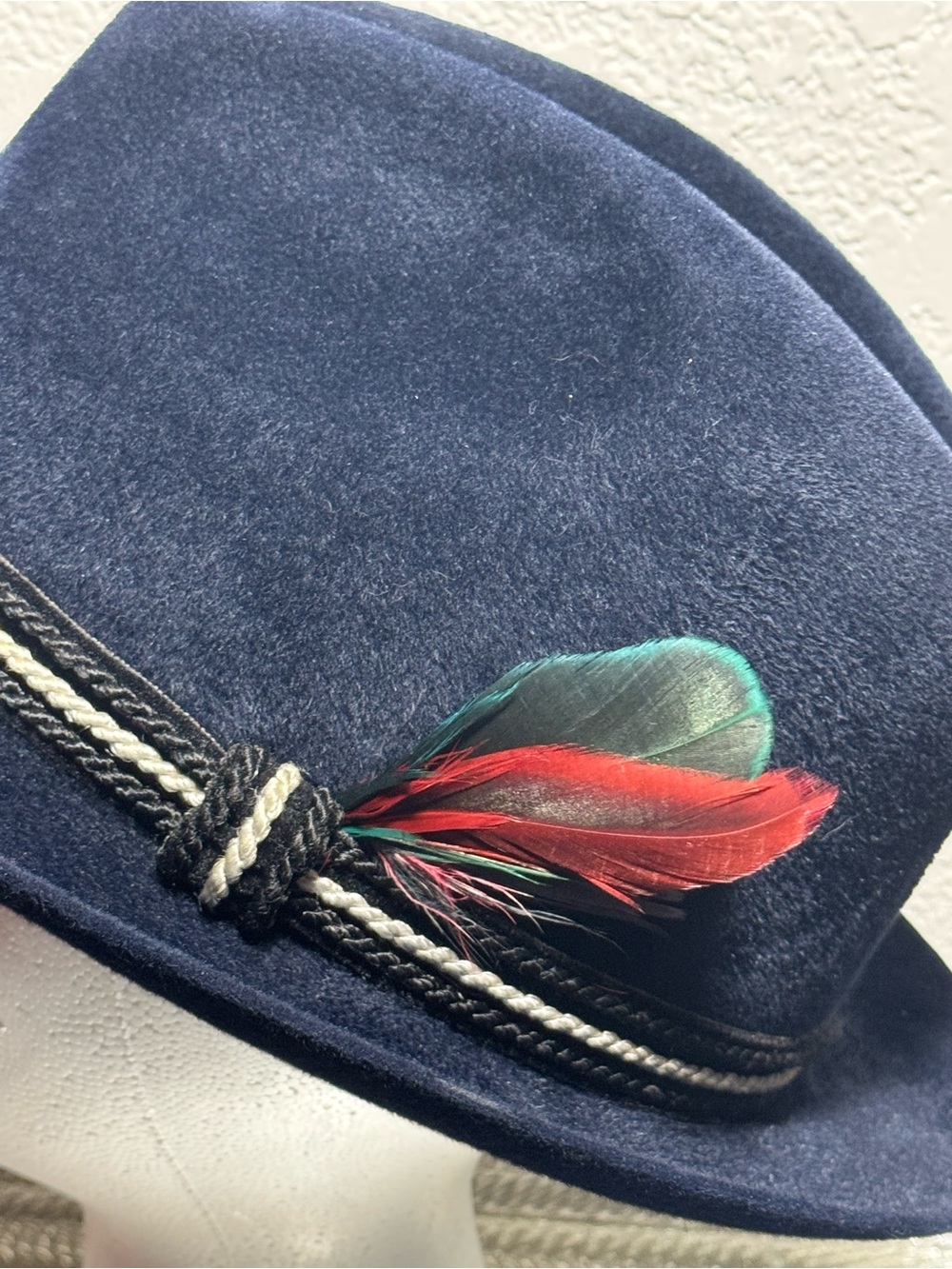 Vintage Dobbs 5th Avenue New York Midnight Blue Fedora Hat Velvet Felt w/Box - Picture 3 of 15